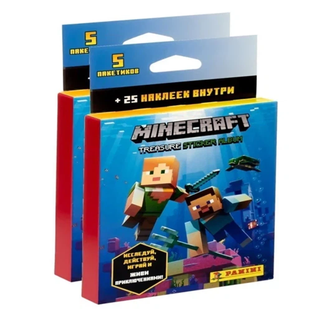 Panini Minecraft Treasure. Блистер (5 пакетиков )